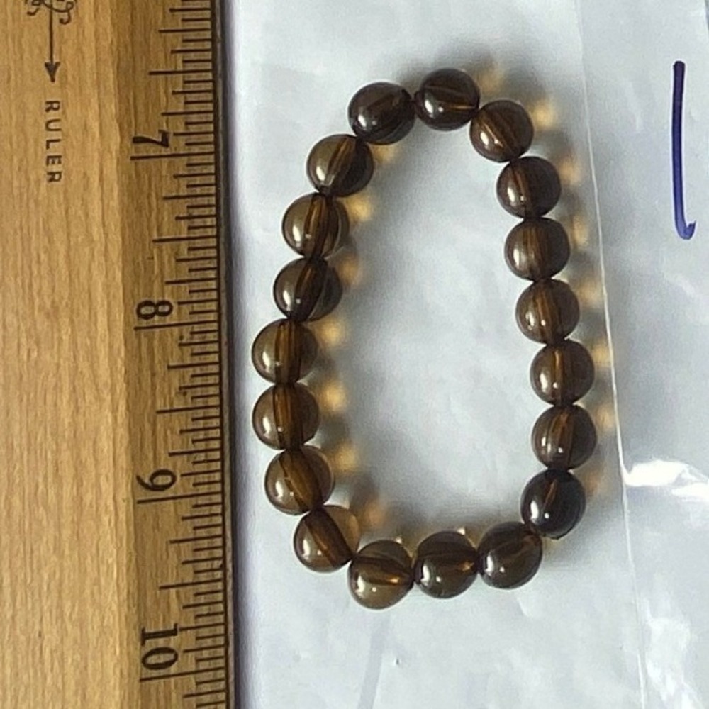 Smoky Quartz Stretch Bracelet Natural Gemstone Beads‎ Women